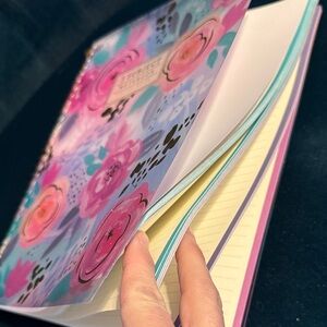 Mintgreen color coded 3 subject Floral Notebook Perforated pages